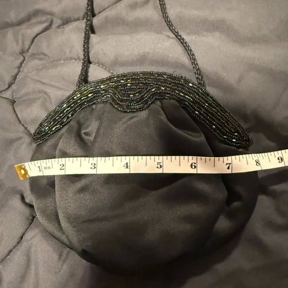 vintage La Regale black beaded evening bag